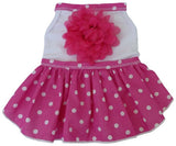 Pink Polka Dotted Daisy Party Dress - Daisey's Doggie Chic