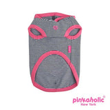 Pinkaholic NY "Harper Pinka" Hooded Knit T-Shirt in Hot Pink Stripe - Daisey's Doggie Chic