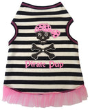 Pirate Pup Ruffled Tank Dress in color Pink/Black - Daisey's Doggie Chic