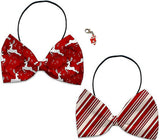 Prancing Reindeer - Holiday Themed Bowtie 2-Pack set with Charm Accessory for Dogs or Cats - Daisey's Doggie Chic