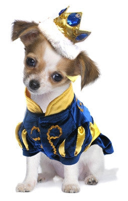 Prince Charming Dog Costume with Bejeweled Crown - Daisey's Doggie Chic