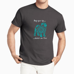 Pug Dog Pet Themed Crewneck T-Shirt – Pugger up Kisses are Free logo -  Adult (Unisex) Sizes S,M,L,XL,2XL in 19 colors - Daisey's Doggie Chic