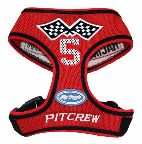 Racing Team Ultra Mesh Choke-Free Halter Harness in Red - Daisey's Doggie Chic