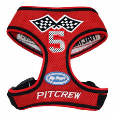 Racing Team Ultra Mesh Choke-Free Halter Harness in Red - Daisey's Doggie Chic