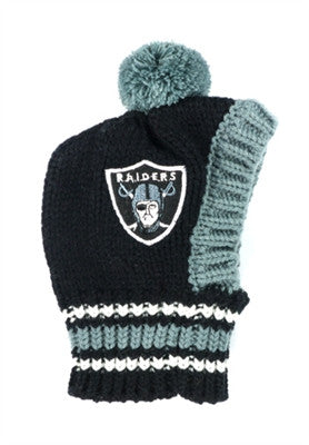 Oakland RAIDERS NFL Official Licensed Ski Hat for Dogs in color Black/Silver - Daisey's Doggie Chic