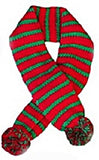 Candy Cane Striped Knit Scarf for Dogs Color Red/Green - Daisey's Doggie Chic