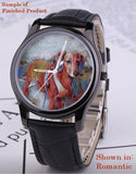 Personalize Custom Photo Art 30 Meters Waterproof Quartz Fashion Watch With Black Genuine Leather Band - Daisey's Doggie Chic
