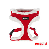 Rudolph Plush Choke-Free Fur Lined Hooded Halter Harness in Color Red - Daisey's Doggie Chic