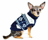 Snowflake Plush Polar Fleece Sweater Vest in color Navy Blue - Daisey's Doggie Chic