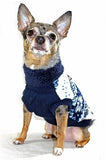 Snowflake Plush Polar Fleece Sweater Vest in color Navy Blue - Daisey's Doggie Chic