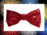 Red Sequin Holiday Bow Tie Dress-up Shirt Collar - Daisey's Doggie Chic