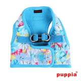 Spring Garden Floral Choke-Free, Step-in Harness Vest Jacket in Sky Blue Floral - Daisey's Doggie Chic