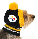 Pittsburgh STEELERS NFL Official Licensed Ski Hat for Dogs in color Black/Yellow - Daisey's Doggie Chic