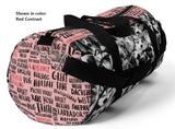 Exclusive Pet Art Duffel Bag - The Many Faces of Dogs with Name List Contrast - Sizes Small or Large - Choice of Color - personalize - Daisey's Doggie Chic