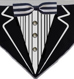 Formal Tuxedo Shirt Bandana Scarf in color Black/White - Daisey's Doggie Chic