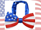 American Flag Bow Tie and Pin Set - Daisey's Doggie Chic