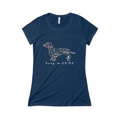 Women's Soft Triblend Scoop Neck Tee - Dachshund Long on LOVE script Theme - in 17 Colors - 5 sizes - Daisey's Doggie Chic