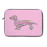 Laptop Sleeve Case - Dachshund Long on LOVE - Color Bubblegum Pink - Personalize Free - Daisey's Doggie Chic