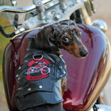 Biker Dawg Motorcycle Harness Jacket and Charm - Color Black - Daisey's Doggie Chic