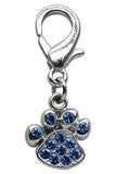 Rhinestone Paw Clip-on Charm choose from 3 colors - Daisey's Doggie Chic