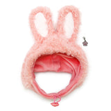 Plush Pink Bunny Hat with Bunny Ears- Includes Charm Accessory - Pet Sizes XS to XL - Daisey's Doggie Chic