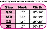 Designer Edition Plaid Choke-Free Harness in 4 Colors: Pink,Purple,Black, or Ivory - Daisey's Doggie Chic