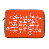 Laptop Sleeve Case - A House Isn't a Home Without Paw Prints Theme - Color Pumpkin - in 3 Sizes - Personalize Free - Daisey's Doggie Chic