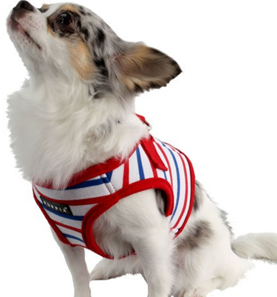 Puppia "Capitane Anchor" Red Choke-Free, Step-in Harness Vest Jacket with Smart Tag - Daisey's Doggie Chic