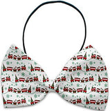 Santa Hats & Trains- Holiday Themed Bowtie 2-Pack set with Charm Accessory for Dogs or Cats - Daisey's Doggie Chic