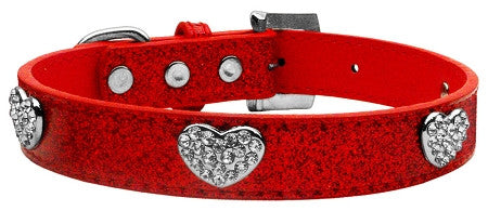 Crystal Hearts Ice Cream Collar in color Red - Daisey's Doggie Chic