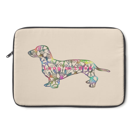 Laptop Sleeve Case - Dachshund Long on LOVE - Color Khaki -Personalize Free - Daisey's Doggie Chic