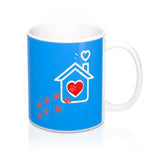 Ceramic Mug- Two-Sided - A House Isn't a Home Without Paws - Bright Blue - Personalize- 11oz OR 15oz - Daisey's Doggie Chic