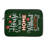 Laptop Sleeve Case - A House Isn't a Home Without Paw Prints Theme - Color Hunter Green 032608 - in 3 Sizes - Personalize Free - Daisey's Doggie Chic