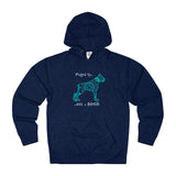 Boxer Dog Themed French Terry Hoodie - Wrapped Up with a Boxer logo - Adult Unisex sizes XS thru 3XL - in 10 Colors - Daisey's Doggie Chic
