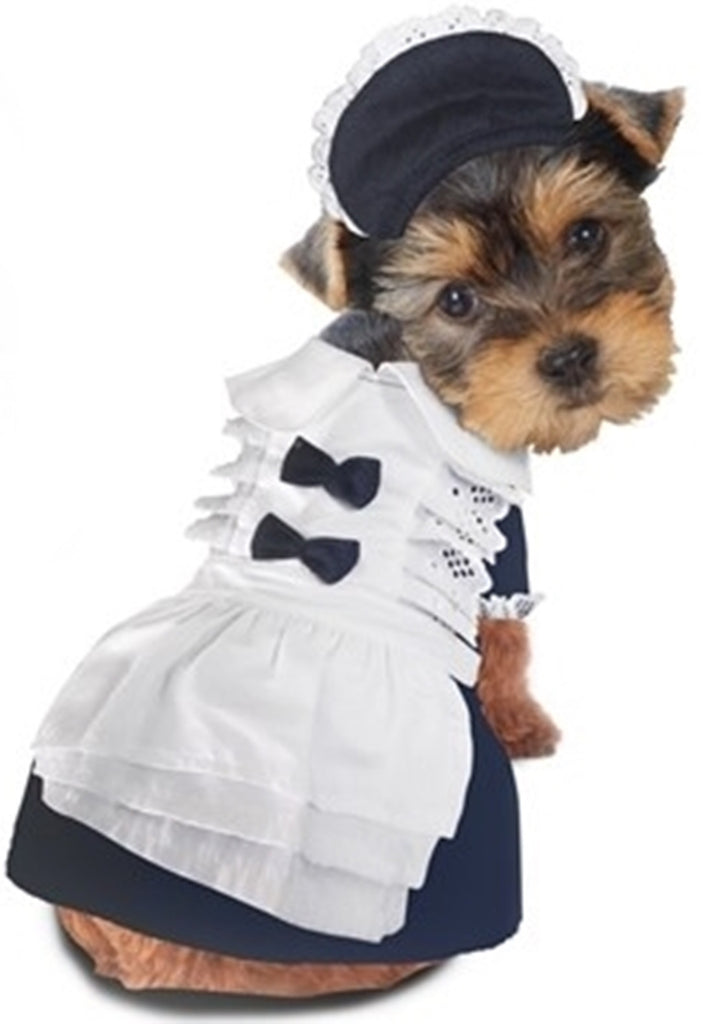 Classic French Maid Uniform with Bonnet  - Dog Costume - Daisey's Doggie Chic