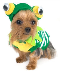 Cute Green Frog Hoodie Costume Sweater for Dogs - Daisey's Doggie Chic
