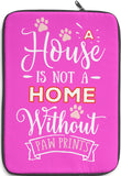 Laptop Sleeve Case - A House Isn't a Home Without Paw Prints Theme - Color Fushia Pink - in 3 Sizes - Personalize Free - Daisey's Doggie Chic