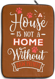 Laptop Sleeve Case - A House Isn't a Home Without Paw Prints Theme - Color Light Brown - in 3 Sizes - Personalize Free - Daisey's Doggie Chic
