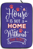Laptop Sleeve Case - A House Isn't a Home Without Paw Prints Theme - Color Royal Blue - in 3 Sizes - Personalize Free - Daisey's Doggie Chic