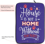 Laptop Sleeve Case - A House Isn't a Home Without Paw Prints Theme - Color Royal Blue - in 3 Sizes - Personalize Free - Daisey's Doggie Chic