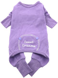 Sweet Dreams Long John Thermal Pajamas in color Lavender - Daisey's Doggie Chic