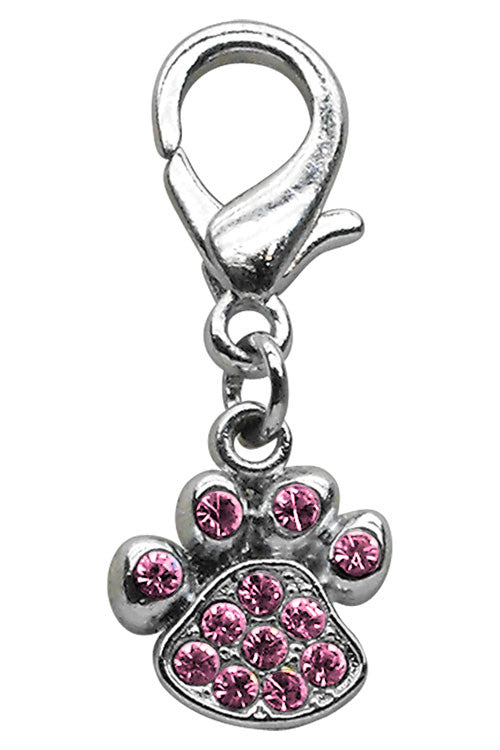Rhinestone Paw Clip-on Charm choose from 3 colors - Daisey's Doggie Chic