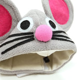 Plush Gray Mouse Hat with Pink Ears for Dogs - Mouse King Sizes XS to XL - Daisey's Doggie Chic