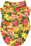 Camp Shirt in color Hawaiian Hibiscus Sunset - Daisey's Doggie Chic