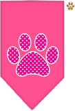 Pink Swiss Dotted Paw Bandana Scarf in color Bright Pink - Daisey's Doggie Chic