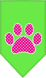 Pink Swiss Dotted Paw Bandana Scarf in color Lime Green - Daisey's Doggie Chic