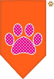 Pink Swiss Dotted Paw Bandana Scarf in color Orange - Daisey's Doggie Chic