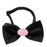 Simply Classic Oval Crsytal Satin Bow Tie for Small Dogs in assorted Colors - Daisey's Doggie Chic