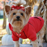 Fleece Lined Sport Sweatshirt Hoodie for Dogs in Color Bright Red - Daisey's Doggie Chic