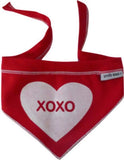 Be Mine/Hugs 'n Kisses Reversible Valentine Bandana Scarf in color Red - Daisey's Doggie Chic